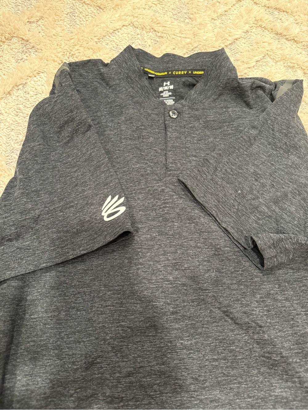 Under Armour Heather Gray Curry Short Sleeve Polo
